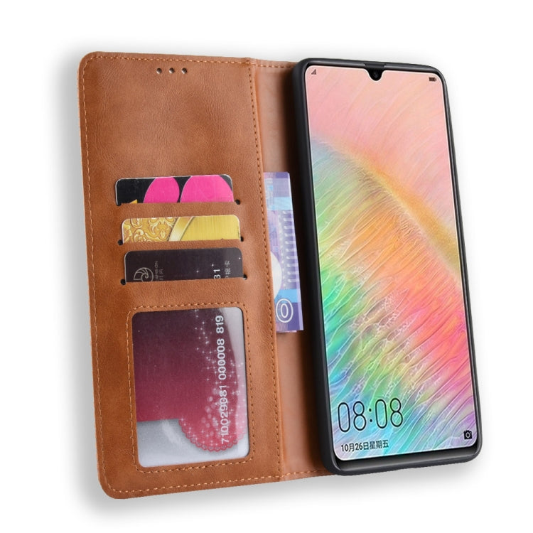Magnetic Buckle Retro Texture Horizontal Flip Leather Case for Huawei Mate 20, with Holder & Card Slots & Wallet