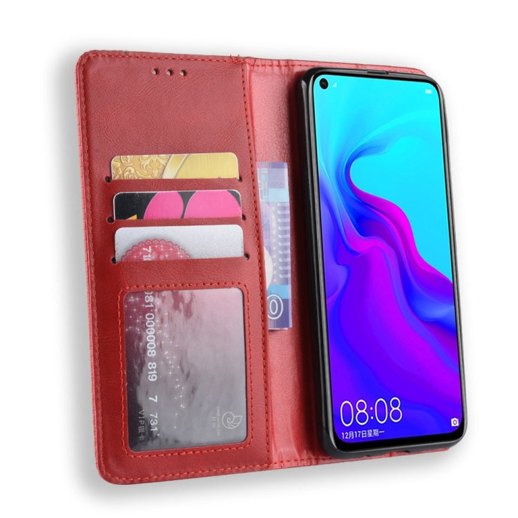 Magnetic Buckle Retro Texture Horizontal Flip Leather Case for Huawei nova 4, with Holder & Card Slots & Wallet