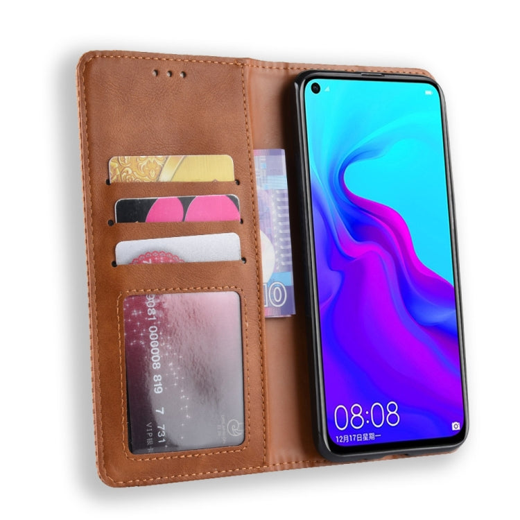 Magnetic Buckle Retro Texture Horizontal Flip Leather Case for Huawei nova 4, with Holder & Card Slots & Wallet