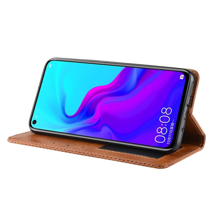Magnetic Buckle Retro Texture Horizontal Flip Leather Case for Huawei nova 4, with Holder & Card Slots & Wallet