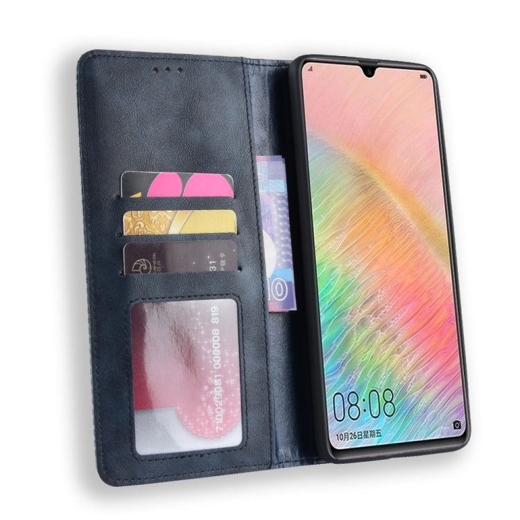 Magnetic Buckle Retro Texture Horizontal Flip Leather Case for Huawei Mate 20 X, with Holder & Card Slots & Wallet