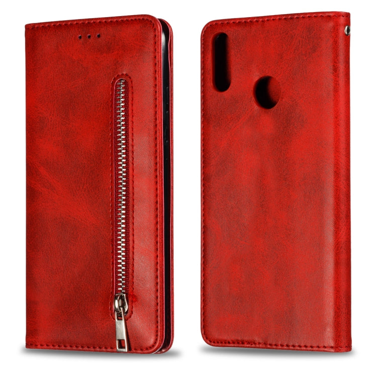 Calf Texture Zipper Magnetic Horizontal Flip Leather Case for Huawei Y9 (2019) / Enjoy 9 Plus, with Wallet & Holder & Card Slots
