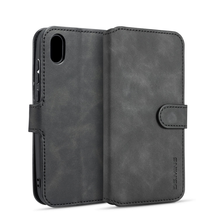 DG.MING Retro Oil Side Horizontal Flip Case for Huawei Honor Y5 (2019), with Holder & Card Slots & Wallet