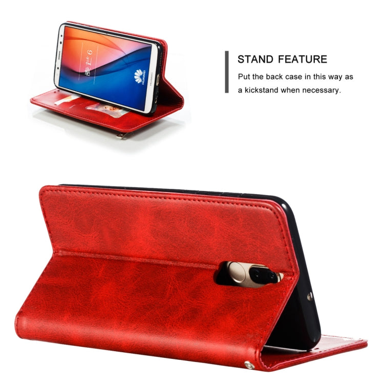 Calf Texture Zipper Magnetic Horizontal Flip Leather Case for Huawei Mate 10 Lite / Maimang 6, with Wallet & Holder & Card Slots