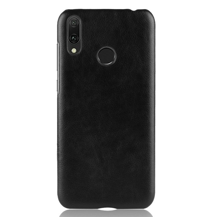 Shockproof Litchi Texture PC + PU Case for Huawei Y7 (2019)