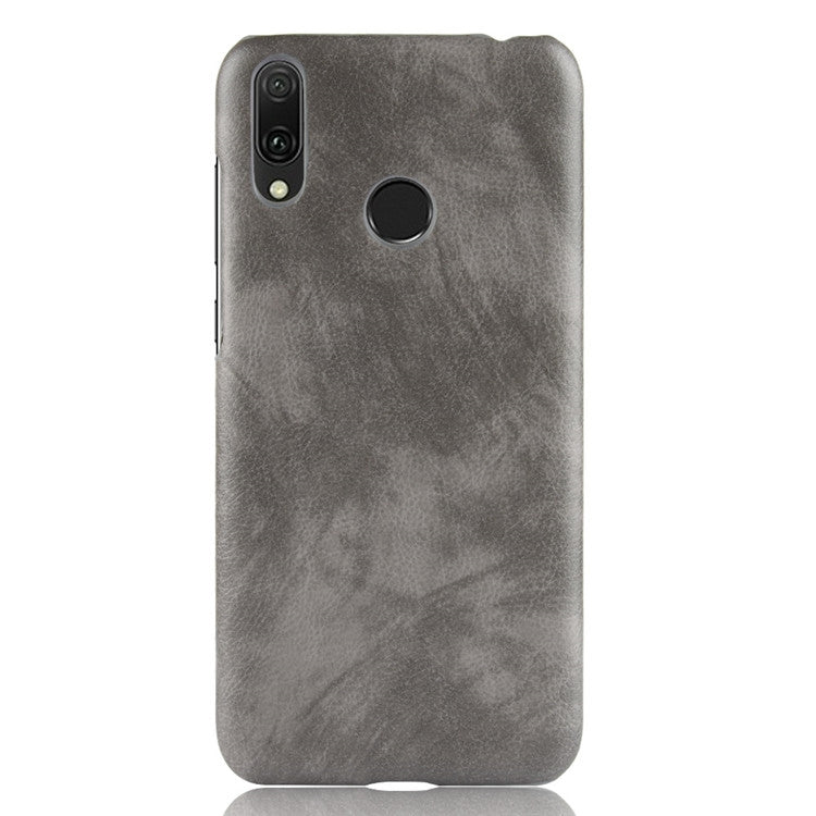 Shockproof Litchi Texture PC + PU Case for Huawei Y7 (2019)