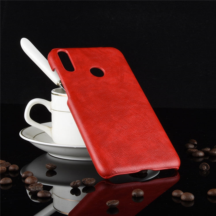 Shockproof Litchi Texture PC + PU Case for Huawei Y7 (2019)