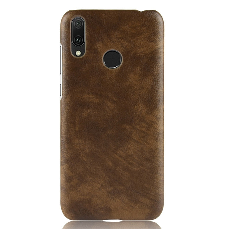 Shockproof Litchi Texture PC + PU Case for Huawei Y7 (2019)