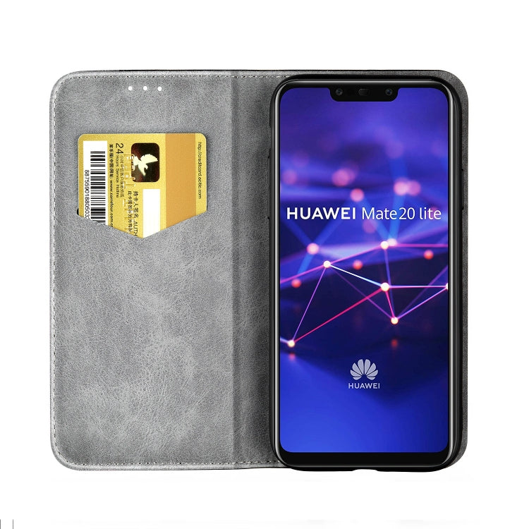Business Solid Color Stitching Horizontal Flip Leather Case for Huawei Mate 20 Lite, with Holder & Card Slots & Wallet & Lanyard