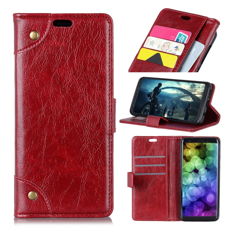 Copper Buckle Nappa Texture Horizontal Flip Leather Case for Huawei Y7 (2019), with Holder & Card Slots & Wallet