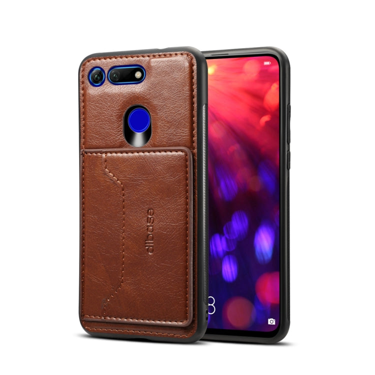 Dibase TPU + PC + PU Crazy Horse Texture Protective Case for Huawei Honor View 20, with Holder & Card Slots