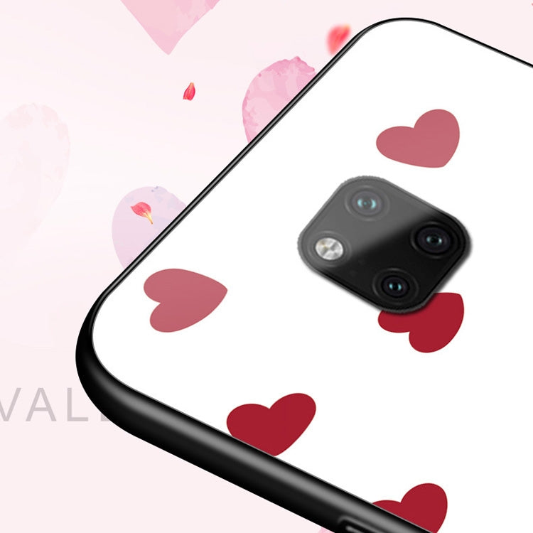 Dots + Red Lps Pattern TPU Colorful Painted Glass Case for Huawei Mate 20 Pro