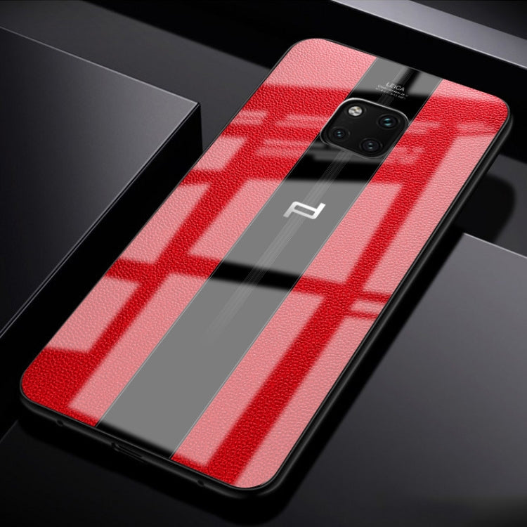 Shockproof TPU Colorful Painted Glass Case for Huawei Mate 20 Pro(Red)