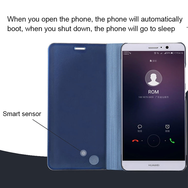 For Huawei  Mate 9 Electroplating PC + PU Horizontal Flip Protective Case with Holder & Sleep / Wake-up Function