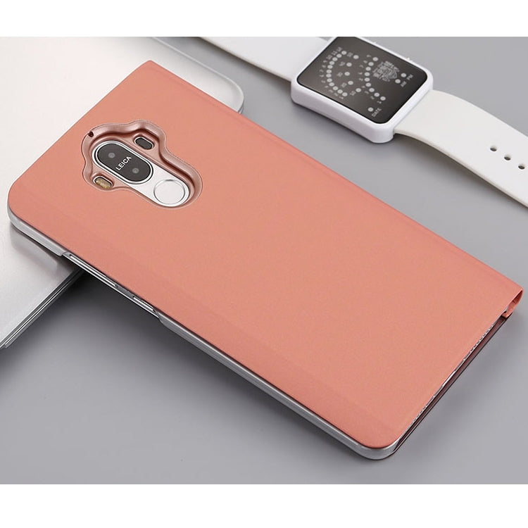 For Huawei  Mate 9 Electroplating PC + PU Horizontal Flip Protective Case with Holder & Sleep / Wake-up Function