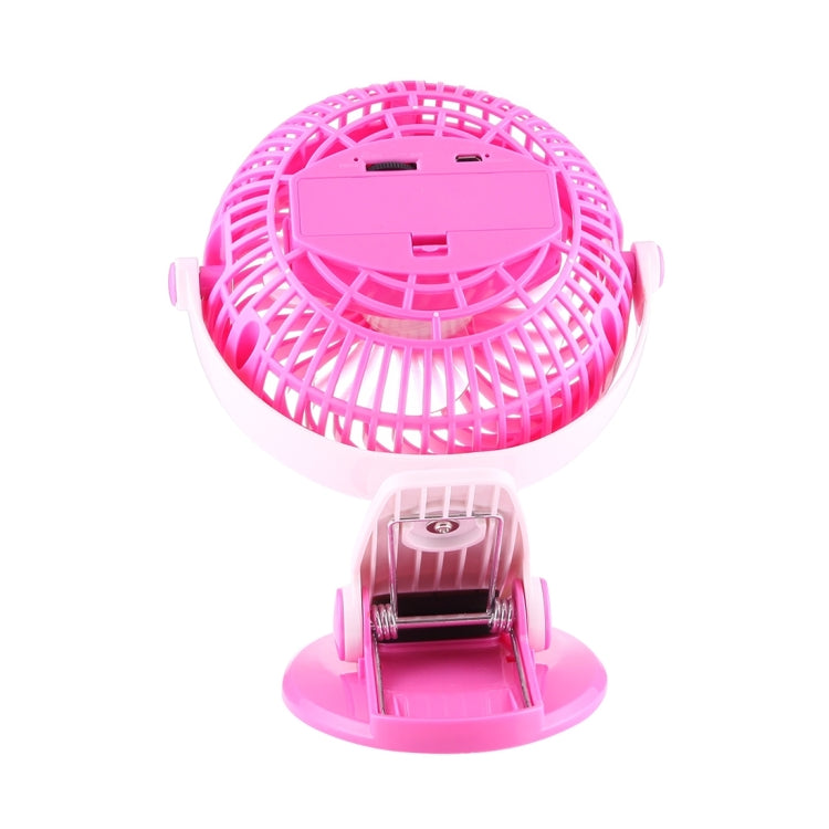 360 Degree Rotate Rechargeable Mini Battery Fan with Clip Style Base(Pink)