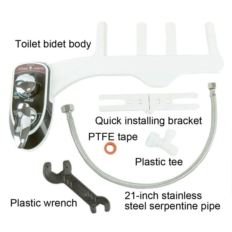 Yeden MDY-003 Dual Nozzles Toilet Bidet with Quick Installing Bracket, Support Female Front Wash & Normal Wash & Self-cleaning(White)