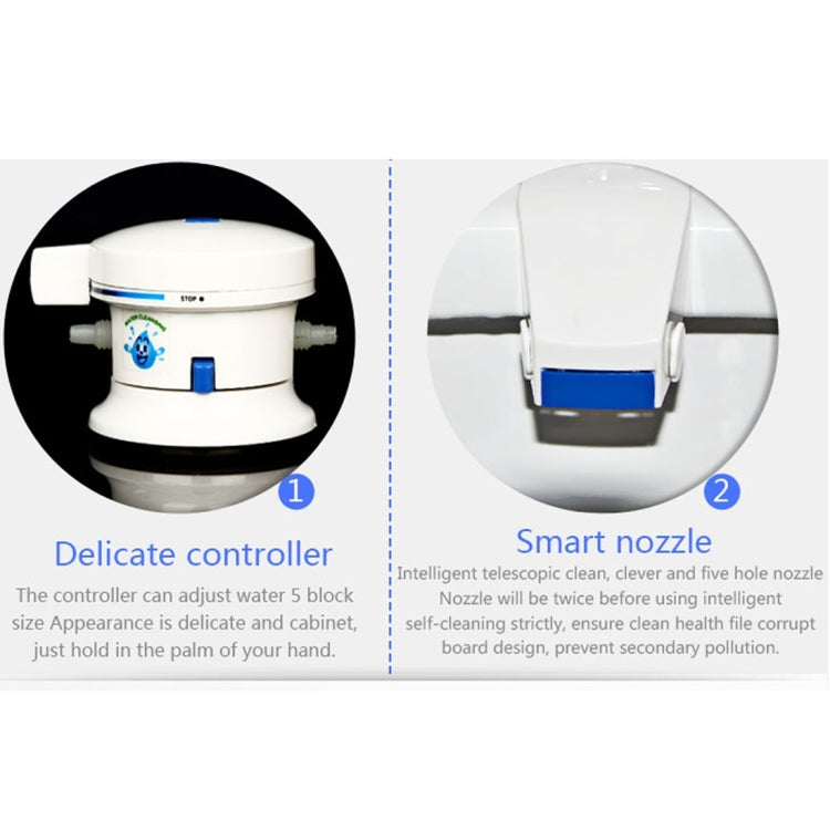 B8100 Sanitary Wall Smart Flushing Clean Tool Toilet Bidet Set(White)
