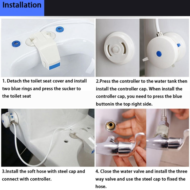B8100 Sanitary Wall Smart Flushing Clean Tool Toilet Bidet Set(White)
