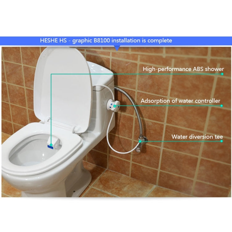 B8100 Sanitary Wall Smart Flushing Clean Tool Toilet Bidet Set(White)
