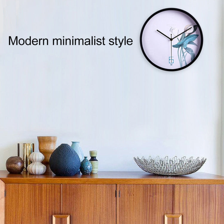 Home Office Classic Silent Non Ticking Flower Pattern 12 inch Round Wall Quartz Clock