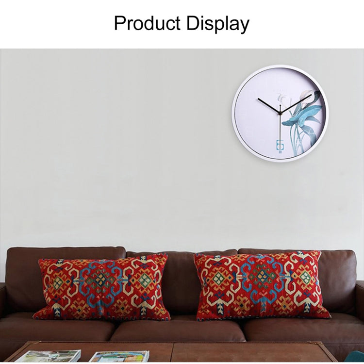Home Office Classic Silent Non Ticking Flower Pattern 12 inch Round Wall Quartz Clock