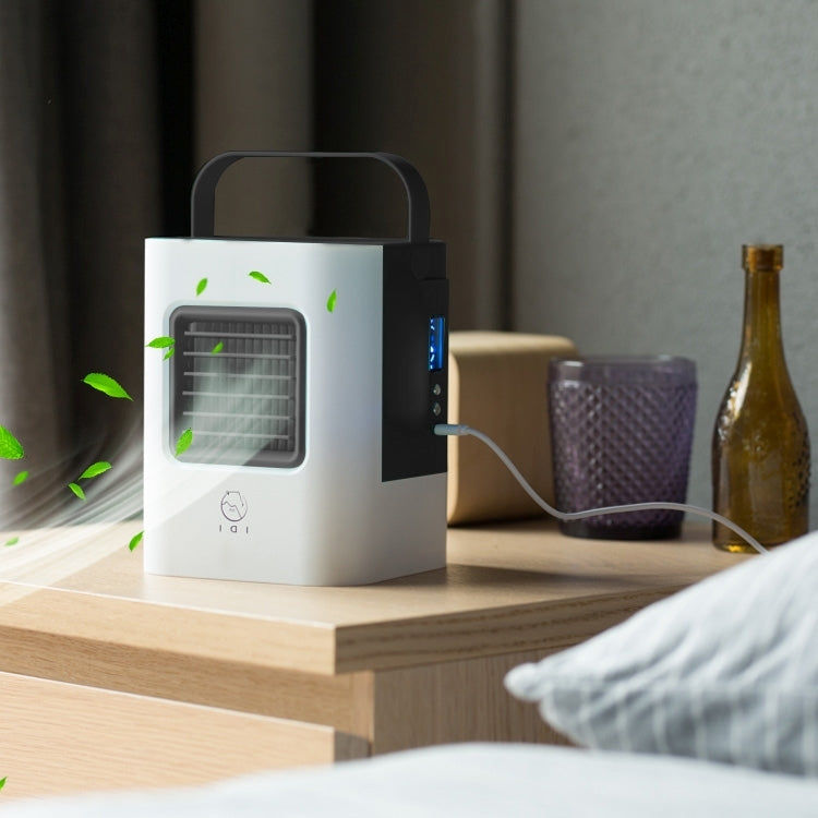 AC-01S Upgraded Version 2W IDI Portable Energy Efficient Evaporation Cooling Mini Air Conditioning Fan Air-cooler Purifier with 3 Speed Modes & LED Display & Handle for Home, Office, Camping