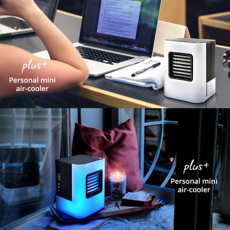 AC-01S Upgraded Version 2W IDI Portable Energy Efficient Evaporation Cooling Mini Air Conditioning Fan Air-cooler Purifier with 3 Speed Modes & LED Display & Handle for Home, Office, Camping