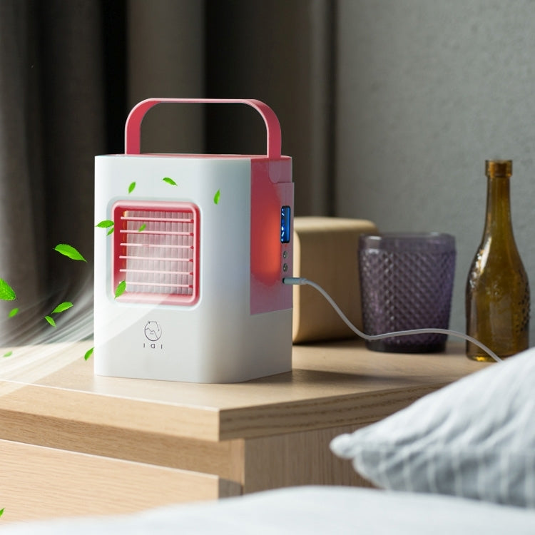 AC-01S Upgraded Version 2W IDI Portable Energy Efficient Evaporation Cooling Mini Air Conditioning Fan Air-cooler Purifier with 3 Speed Modes & LED Display & Handle for Home, Office, Camping