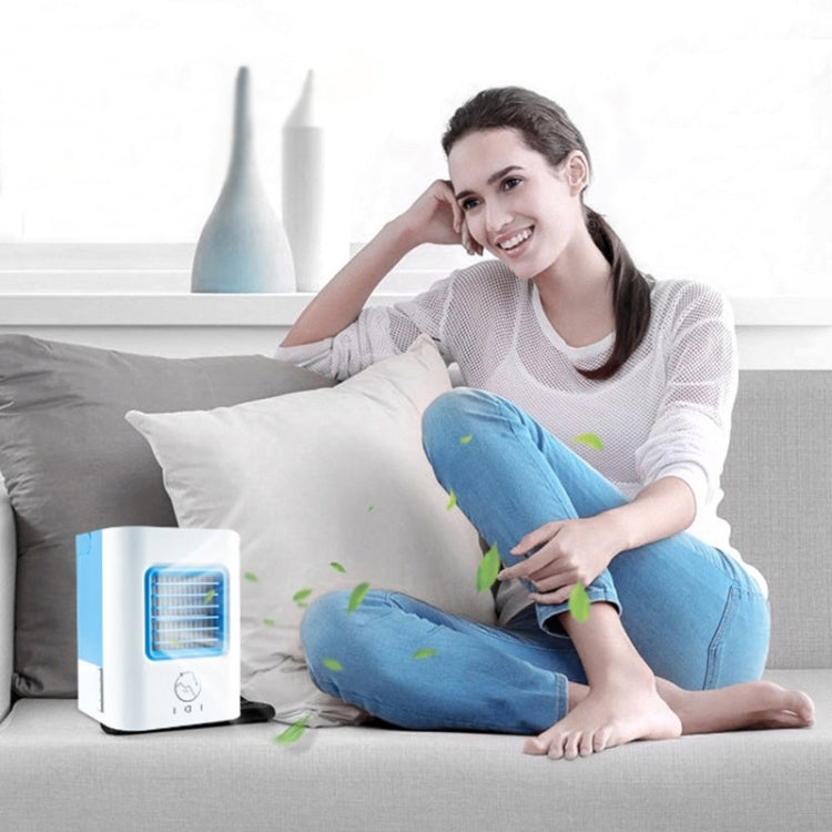 AC-01S Upgraded Version 2W IDI Portable Energy Efficient Evaporation Cooling Mini Air Conditioning Fan Air-cooler Purifier with 3 Speed Modes & LED Display & Handle for Home, Office, Camping