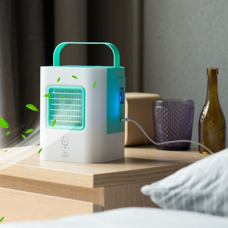 AC-01S Upgraded Version 2W IDI Portable Energy Efficient Evaporation Cooling Mini Air Conditioning Fan Air-cooler Purifier with 3 Speed Modes & LED Display & Handle for Home, Office, Camping