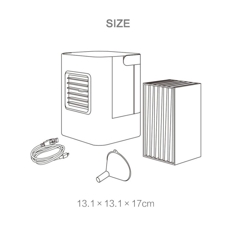 AC-01S Upgraded Version 2W IDI Portable Energy Efficient Evaporation Cooling Mini Air Conditioning Fan Air-cooler Purifier with 3 Speed Modes & LED Display & Handle for Home, Office, Camping