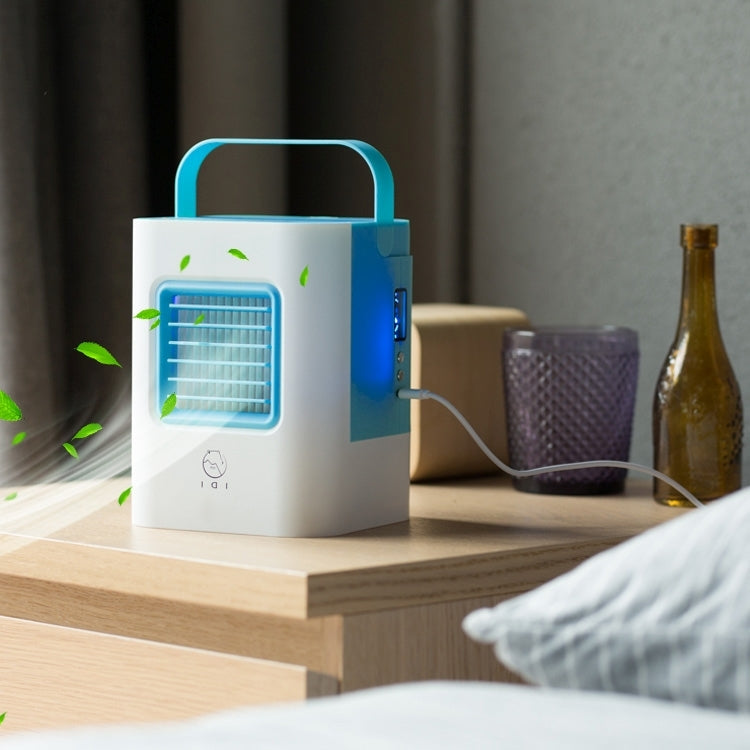 AC-01S Upgraded Version 2W IDI Portable Energy Efficient Evaporation Cooling Mini Air Conditioning Fan Air-cooler Purifier with 3 Speed Modes & LED Display & Handle for Home, Office, Camping