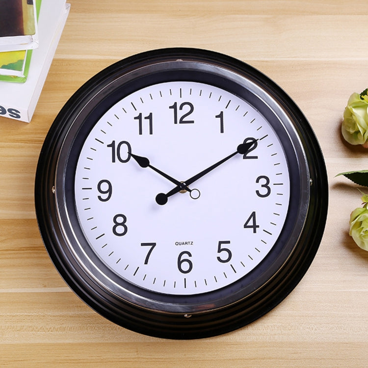 Home Office Room Metal Frame Silent Non Ticking 14 inch Round Decorative Wall Quartz Clock