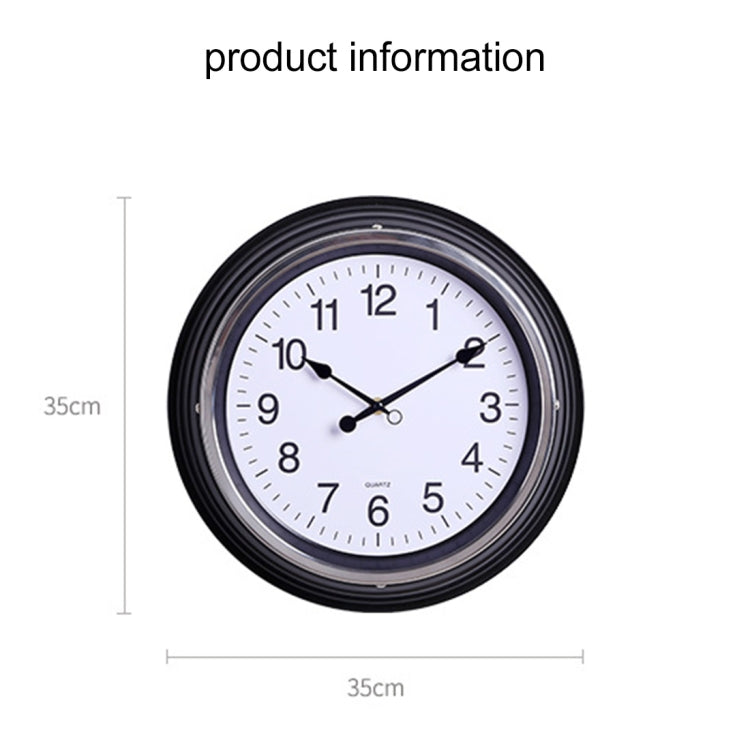 Home Office Room Metal Frame Silent Non Ticking 14 inch Round Decorative Wall Quartz Clock
