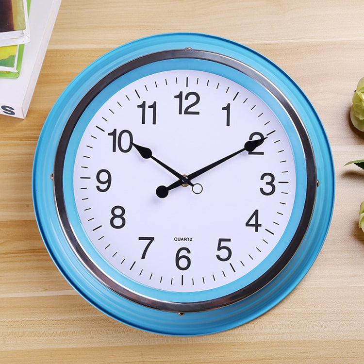 Home Office Room Metal Frame Silent Non Ticking 14 inch Round Decorative Wall Quartz Clock