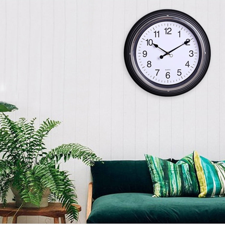 Home Office Room Metal Frame Silent Non Ticking 14 inch Round Decorative Wall Quartz Clock