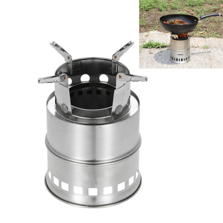 Outdoor Camping Tall Stainless Steel Wood-burning Stove Solid alcohol Stove for Picnic Heating