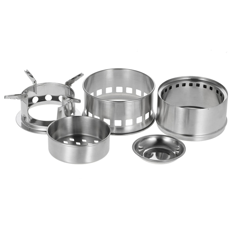 Outdoor Camping Tall Stainless Steel Wood-burning Stove Solid alcohol Stove for Picnic Heating
