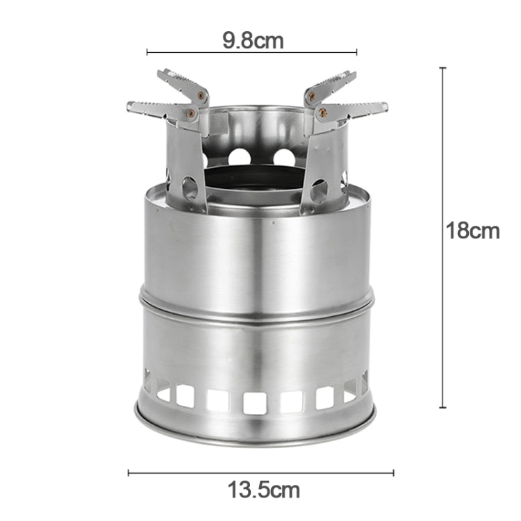 Outdoor Camping Tall Stainless Steel Wood-burning Stove Solid alcohol Stove for Picnic Heating