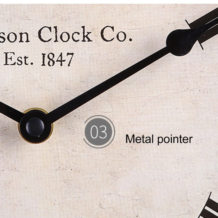 Home Office Room Retro Metal Frame Silent Non Ticking 12 inch Round Decorative Wall Quartz Clock