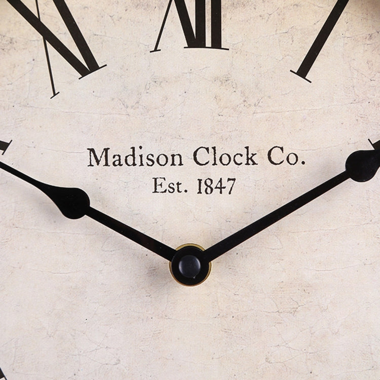Home Office Room Retro Metal Frame Silent Non Ticking 12 inch Round Decorative Wall Quartz Clock