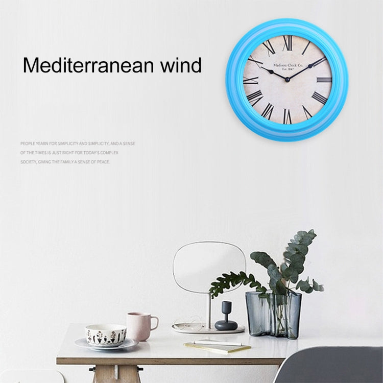 Home Office Room Retro Metal Frame Silent Non Ticking 12 inch Round Decorative Wall Quartz Clock