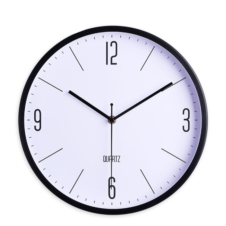 Home Office Room Modern Metal Frame Silent Battery Operated 12 inch Round Decorative Wall Quartz Clock