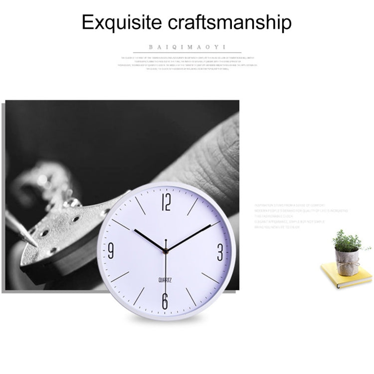 Home Office Room Modern Metal Frame Silent Battery Operated 12 inch Round Decorative Wall Quartz Clock