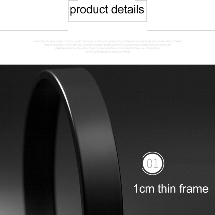 Home Office Room Modern Metal Frame Silent Battery Operated 12 inch Round Decorative Wall Quartz Clock