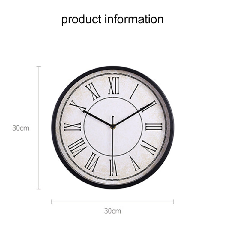 Home Office Retro Style Silent Battery Operated 12 inch Round Decorative Wall Quartz Clock