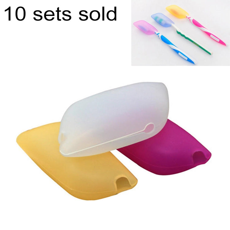 30 PCS / 10 Sets Travel Portable Silicone Toothbrush Protective Cover Case, Random Color Delivery