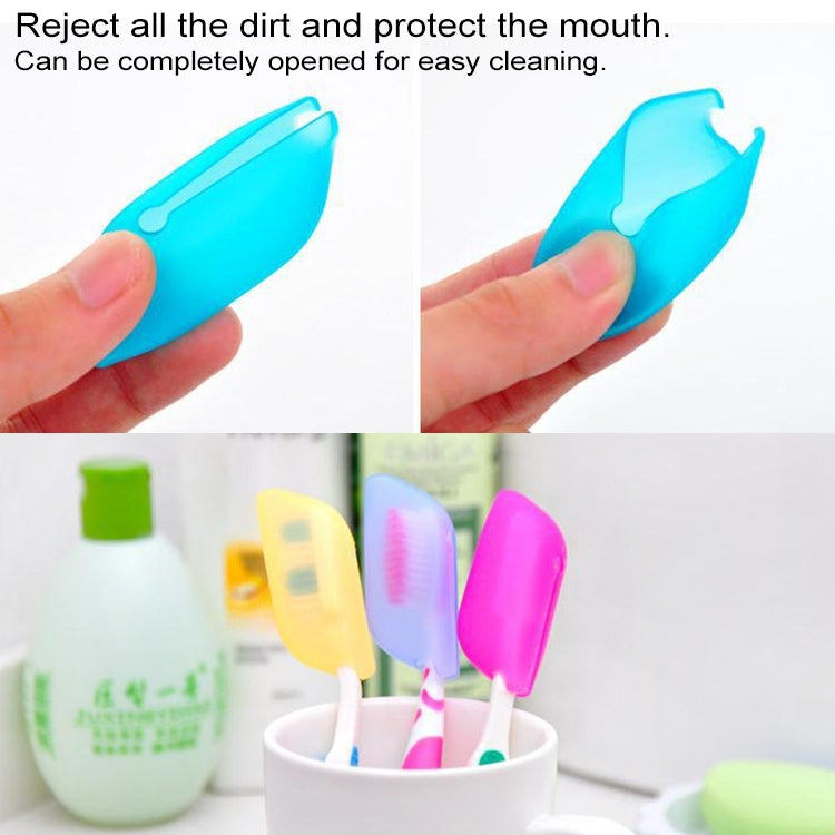 30 PCS / 10 Sets Travel Portable Silicone Toothbrush Protective Cover Case, Random Color Delivery