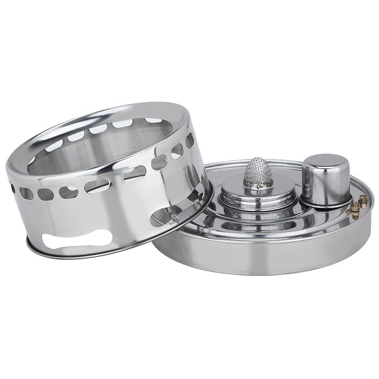 Portable Outdoor Stainless Steel Wick Alcohol Stove Single Small Pot Set, Size: 16cm